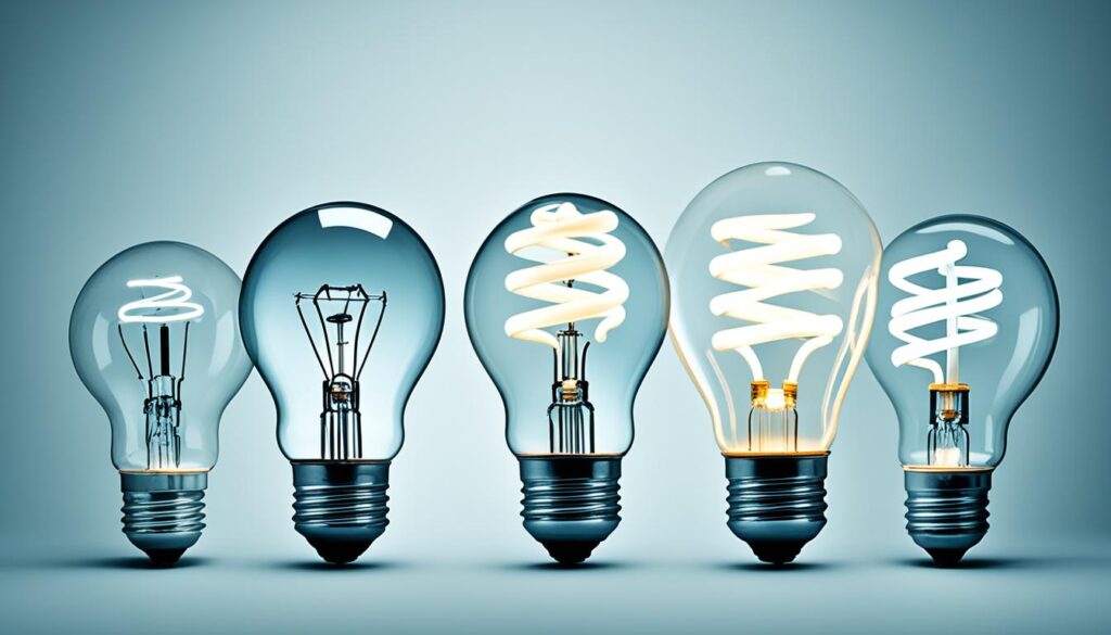 types of light bulbs