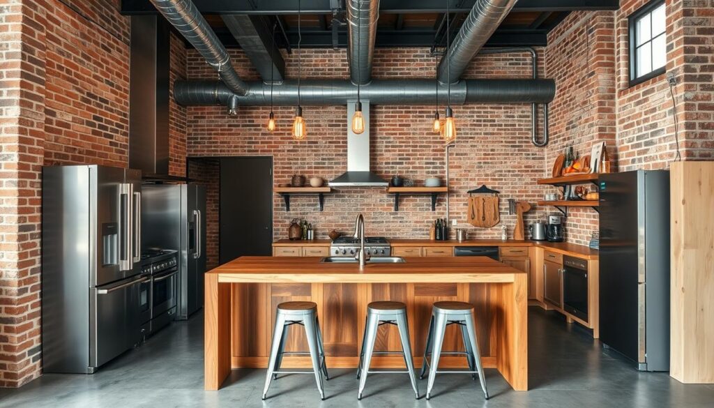 Industrial-style kitchen remodeling